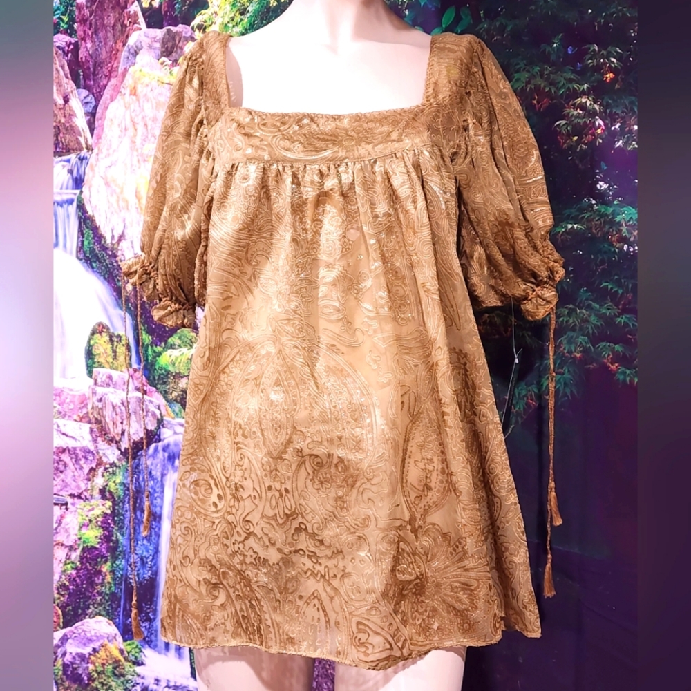 NWT Gorgeous blouse, velvet, with cami and adjustable sleeves - Picture 1 of 8